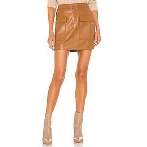 BB Dakota by Steve Madden Leather Too Late Skirt in Caramel (0)